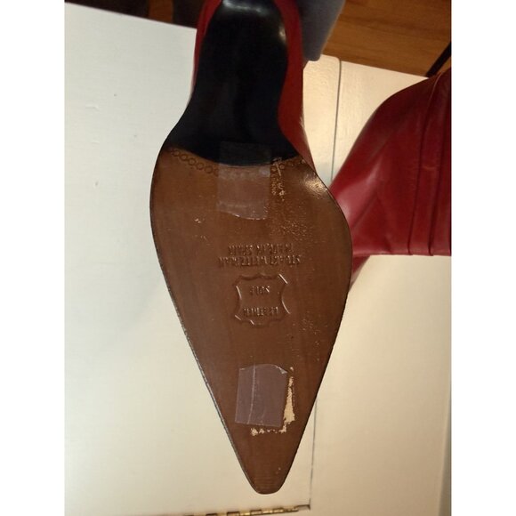 Stuart Weitzman Women's Heeled Red Leather Ankle Boots Size US 9.5 AA [jb] - Picture 5 of 5